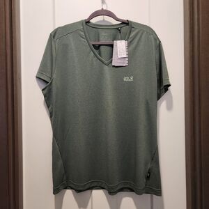 Jack Wolfskin moisture wicking short sleeve t-shirt XL green